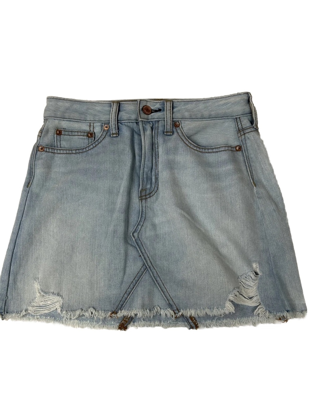American Eagle Women’s Mini Skirt Size 00 Jean Denim Light Wash Blue #1820
